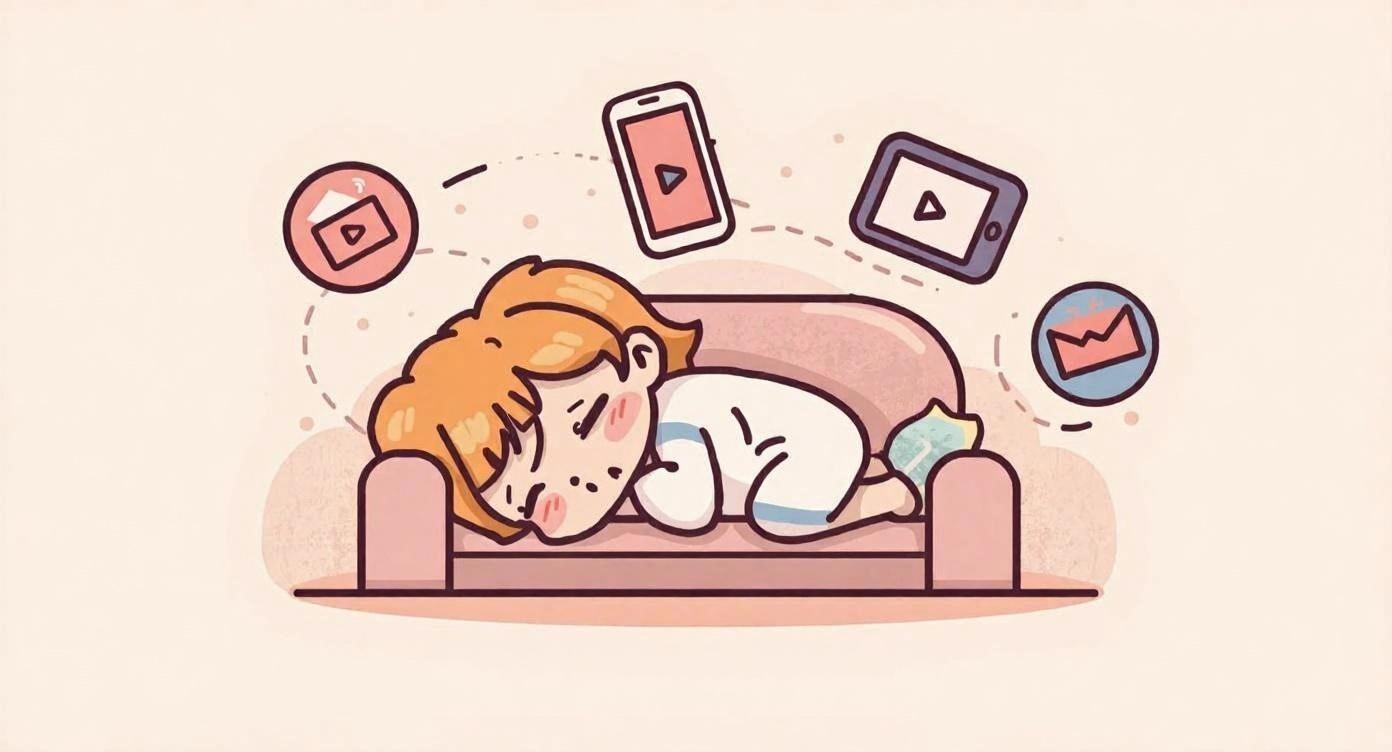 やる気はあるのに行動できず、スマホやベッドに誘惑される様子